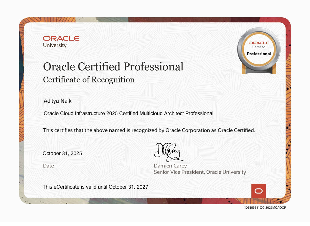 OCI Certified Multicloud Architect Professional